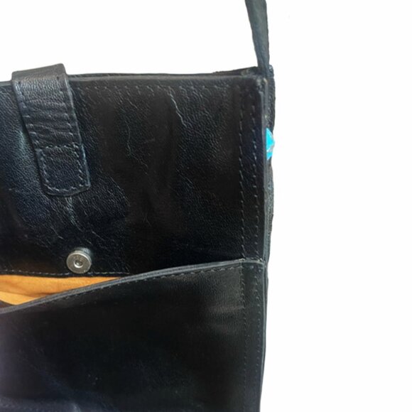 NWT! Patricia Nash Women's Leather Cavalino Cow Venezia Crossbody Bag Black - Picture 7 of 11